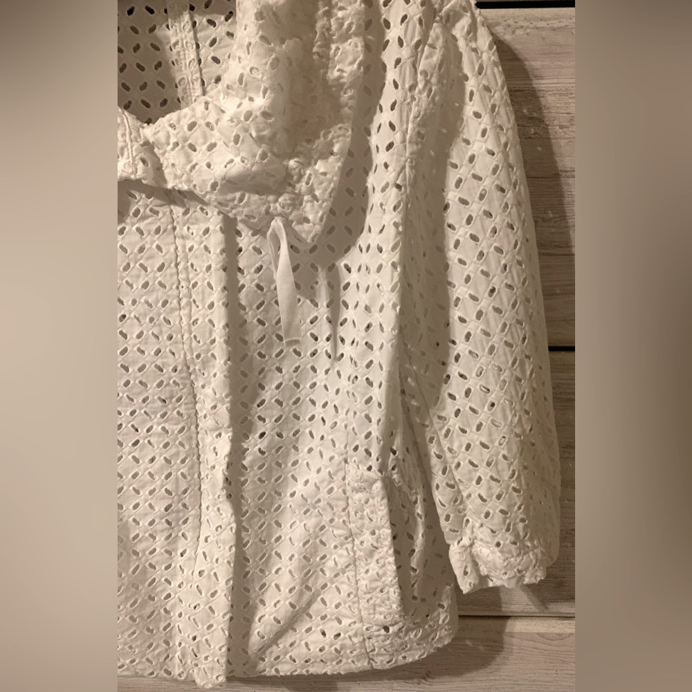 Ann Taylor Loft White Zip Up Top - Picture 5 of 6